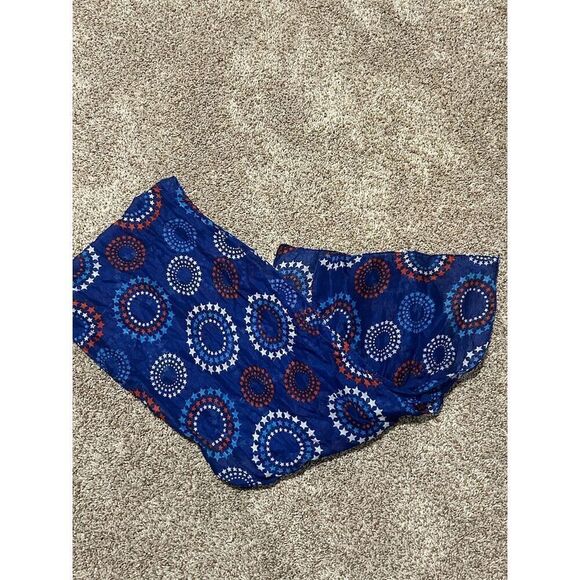 Unisex Patriotic Red White Blue Star Pattern Geometric Scarf - Picture 3 of 4